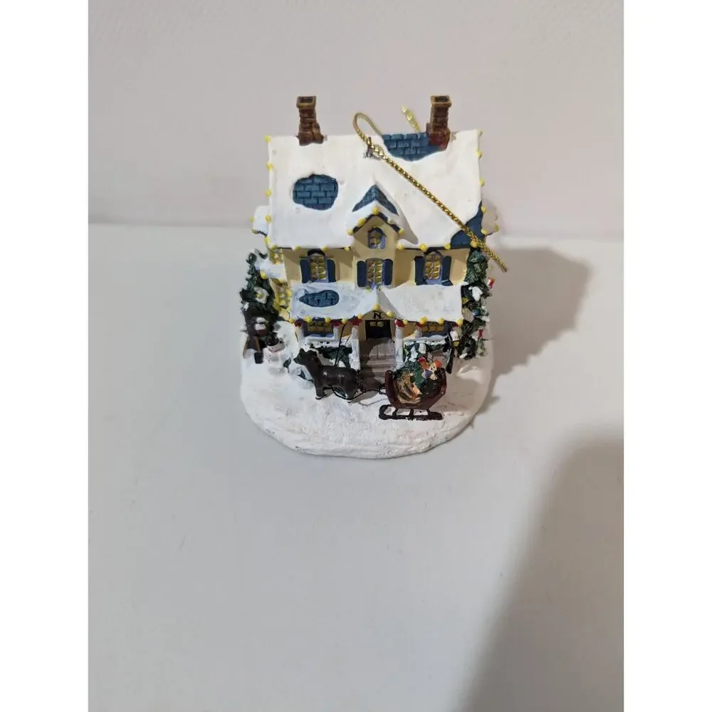 Thomas Kinkade Winter Memories Illuminated Christmas Ornament Set Of 3 Bradford